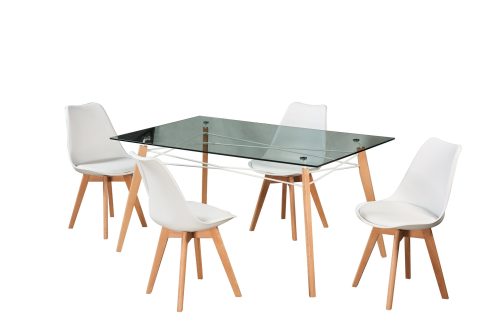 Table de cuisine rectangulaire 120 cm / 70 cm - 04 ch Gris
