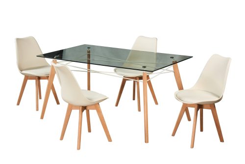 Table de cuisine rectangulaire 120 cm / 70 cm - 04 ch Gris