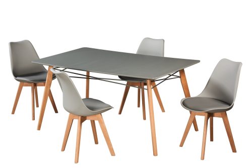 Table de cuisine rectangulaire 120 cm / 70 cm - 04 ch Gris
