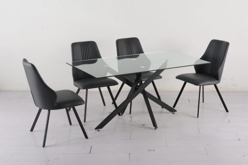 Table de cuisine JESSICA rectangulaire 06 ch Gris