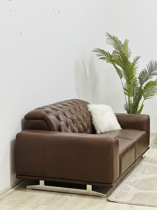 CANAPÉS CAPITONNÉES LEATHER 100% 06 place marron – Image 3