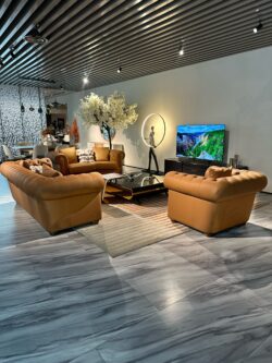Salon 6 places Chesterfield en cuir