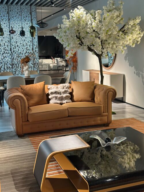 Salon 6 places Chesterfield en cuir – Image 3