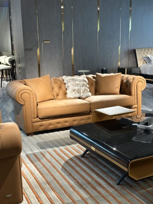 Salon 6 places Chesterfield en cuir – Image 2