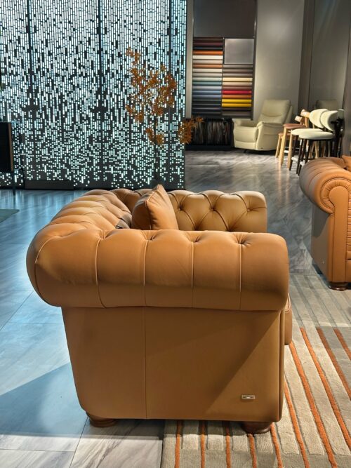 Salon 6 places Chesterfield en cuir – Image 6