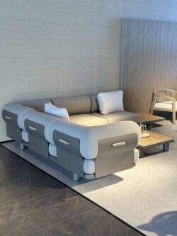 LAMO triple sofa+LAMO double sofa with teak